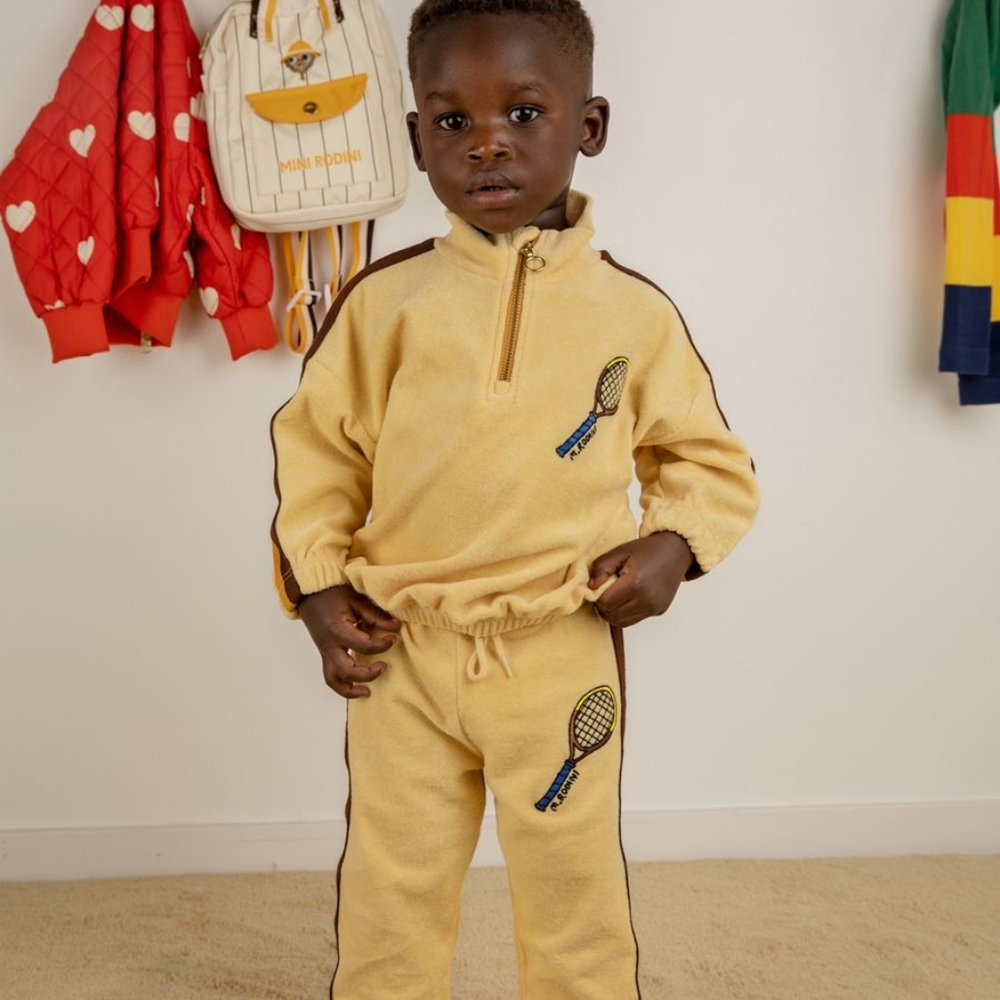 Mini Rodini Tennis Embroidered Half Zip Sweatshirt + Sweatpants NWT!